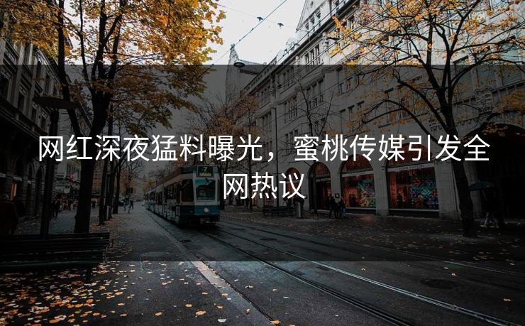 网红深夜猛料曝光，蜜桃传媒引发全网热议