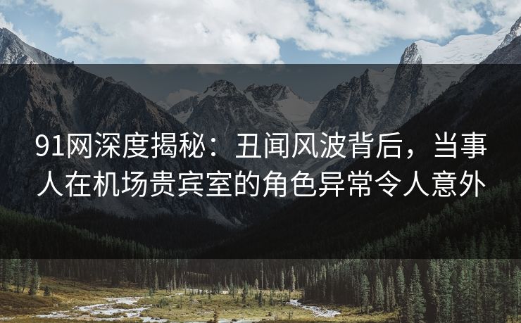 91网深度揭秘：丑闻风波背后，当事人在机场贵宾室的角色异常令人意外