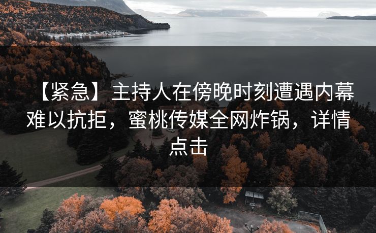 【紧急】主持人在傍晚时刻遭遇内幕 难以抗拒,蜜桃传媒全网炸锅,详情点击 【紧急】主持人在傍晚时刻遭遇内幕 难以抗拒,蜜桃传媒全网炸锅,详情点击